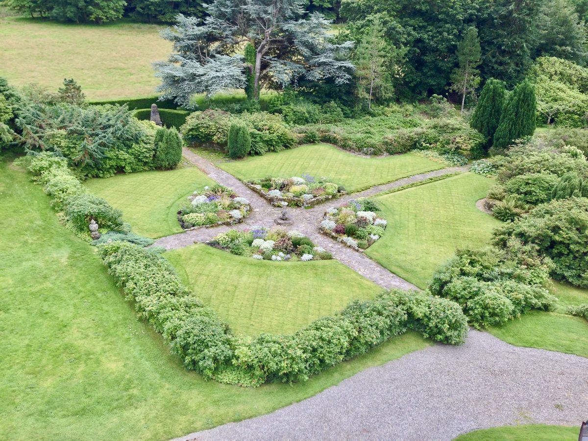 Attadale - sunken garden from above